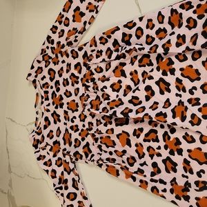 Leopard Print cotton dress. 4T. Worn once